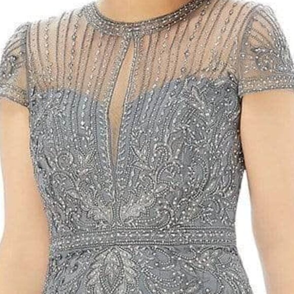 MGNY By Mori Lee 72221 Mother of the Bride Dress Charcoal size 14 - Picture 2 of 5